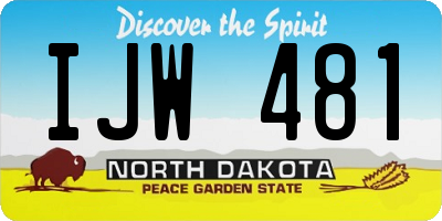 ND license plate IJW481