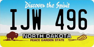 ND license plate IJW496