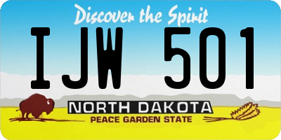 ND license plate IJW501