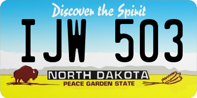 ND license plate IJW503