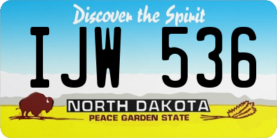 ND license plate IJW536