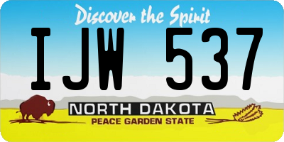 ND license plate IJW537