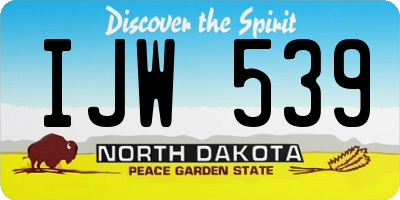 ND license plate IJW539