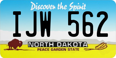 ND license plate IJW562