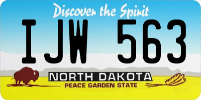 ND license plate IJW563