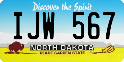 ND license plate IJW567