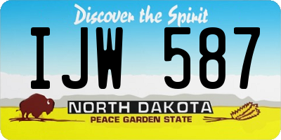 ND license plate IJW587