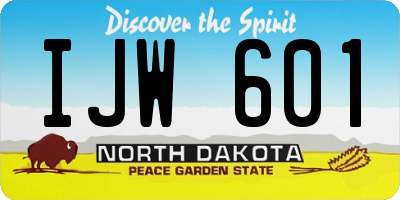 ND license plate IJW601