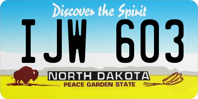 ND license plate IJW603