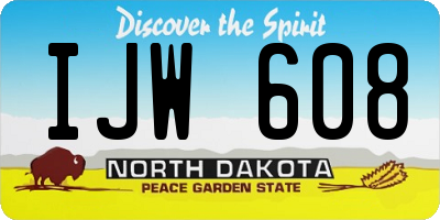 ND license plate IJW608