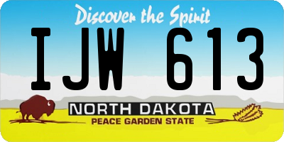 ND license plate IJW613