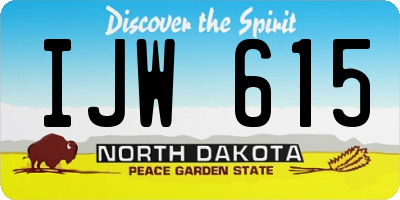 ND license plate IJW615