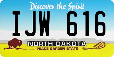 ND license plate IJW616