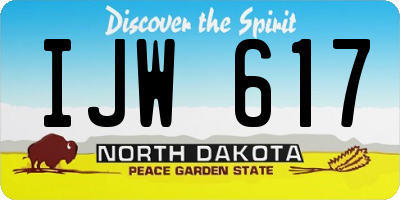 ND license plate IJW617