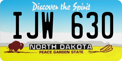 ND license plate IJW630