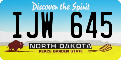 ND license plate IJW645