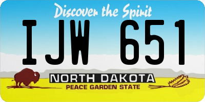 ND license plate IJW651