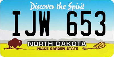 ND license plate IJW653