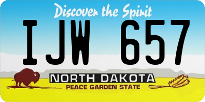 ND license plate IJW657