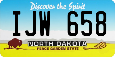 ND license plate IJW658