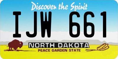 ND license plate IJW661