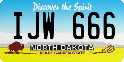 ND license plate IJW666