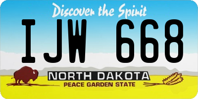 ND license plate IJW668