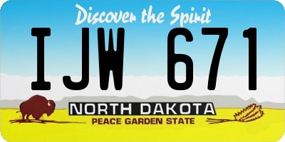 ND license plate IJW671