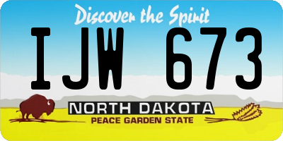 ND license plate IJW673