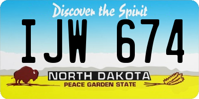 ND license plate IJW674