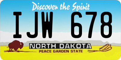 ND license plate IJW678