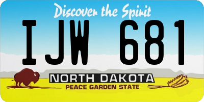 ND license plate IJW681