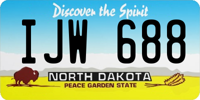 ND license plate IJW688