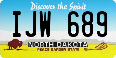 ND license plate IJW689