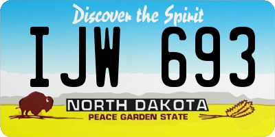 ND license plate IJW693