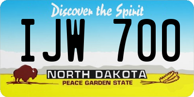 ND license plate IJW700