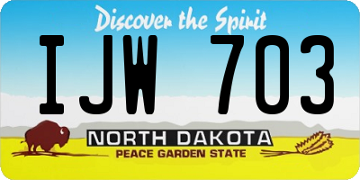 ND license plate IJW703