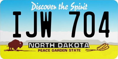 ND license plate IJW704