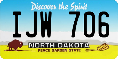 ND license plate IJW706