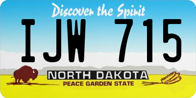 ND license plate IJW715