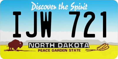 ND license plate IJW721