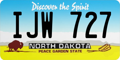 ND license plate IJW727