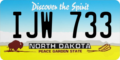 ND license plate IJW733