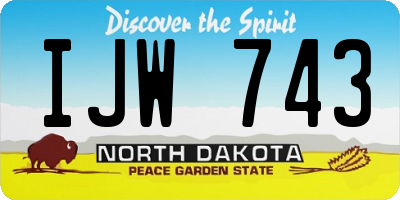 ND license plate IJW743