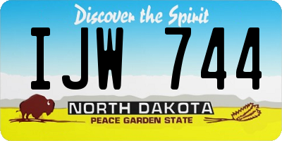 ND license plate IJW744