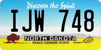 ND license plate IJW748