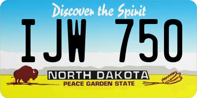ND license plate IJW750