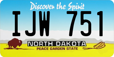 ND license plate IJW751