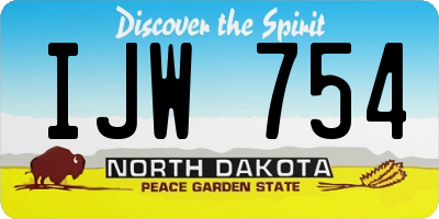 ND license plate IJW754