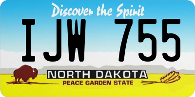 ND license plate IJW755